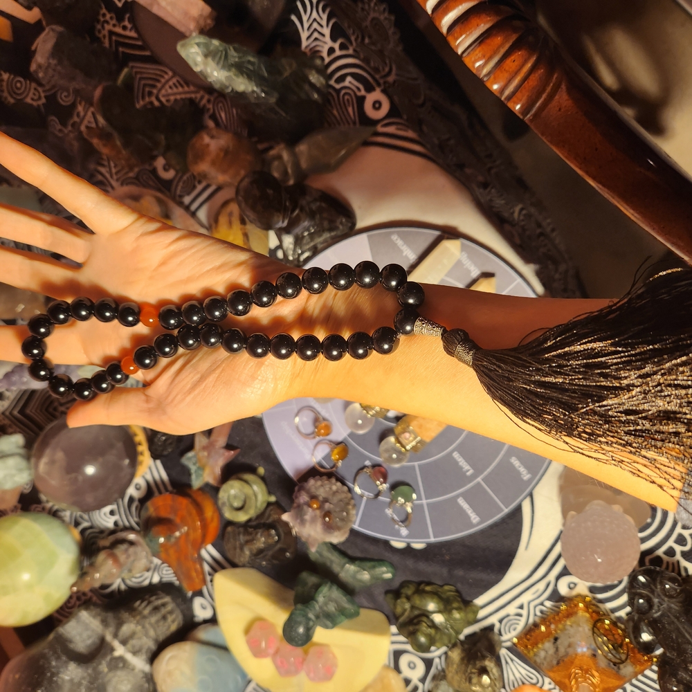 Black Obsidian Mala Prayer Bracelet